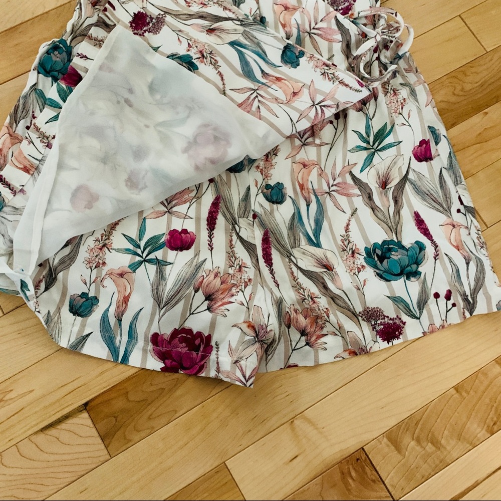 Marty M Floral Stripe Skirted Romper - Picture 5 of 8